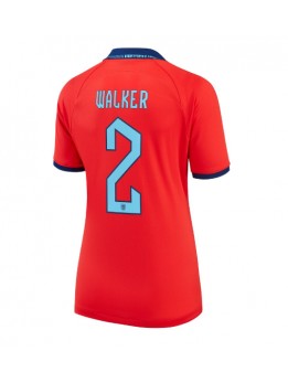 England Kyle Walker #2 Replika Borta Kläder Dam VM 2022 Kortärmad